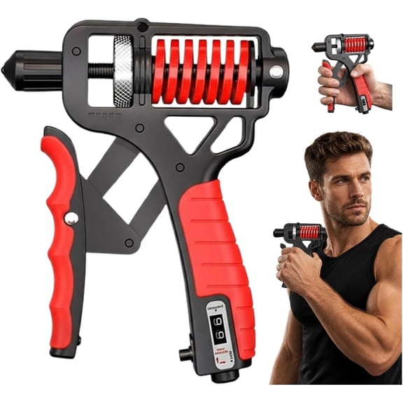 Ergonomic Adjustable H-Shaped Grip Hand Trainer,Upgraded Grip Strength Trainer Adjustable Resistance 11-363 Pounds,Forearm Strengthener w/Counter,for Stress Relief Strengthen Wrist,Forearm Fingers