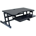 thumbnail image 1 of Ergonomic Adjustable Stand Up Desk Riser  32"W  Pull-Out Keyboard Tray  Black  -, 1 of 1