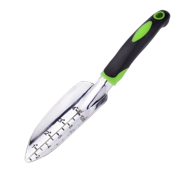 Ergonomic Aluminum Alloy Garden Trowel - Non-Slip Soft Grip for Planting, Transplanting, Weeding - Gardening Gift (Green)
