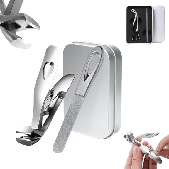 Ergonomic Angled Head Nail Clipper Large Senior Toenail Trimmer Tool Stainless Steel Grooming Kit