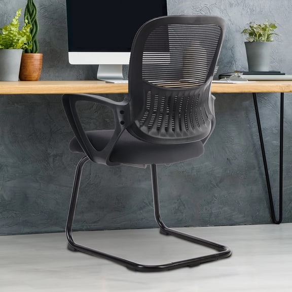 Ergonomic Arched Mesh Office Chair - Breathable Waist Support Computer Chair with Fixed Armrests and a Sturdy Arched Base, Suitable for Home/Office/Conference Room(1 Pcs)