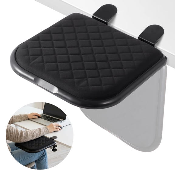 Ergonomic Arm Rest for Desk, 90 Folding Armrest Extension with Soft Memory Foam Pad, No-drill Clamp Installation, Adjustable Elbow Support Computer Desk Extender for Home, Office
