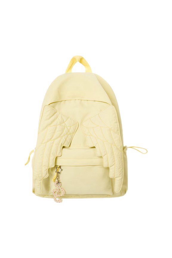 Ergonomic Backpack Comfortable Shoulder Strap Wing Decoration Large Capacity Practical Nylon Daypack For Daily Use