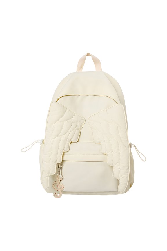 Ergonomic Backpack Comfortable Shoulder Strap Wing Decoration Large Capacity Practical Nylon Daypack For Daily Use