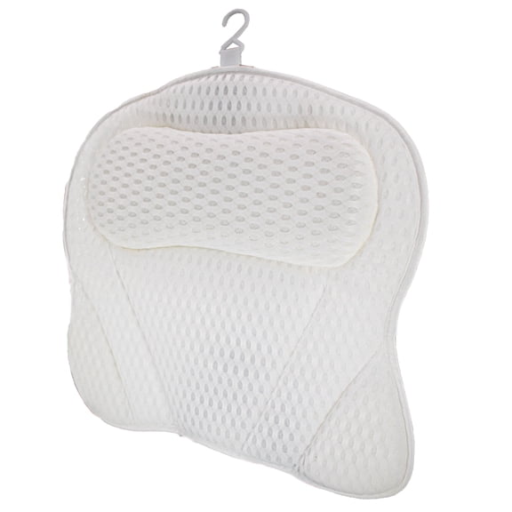 Ergonomic Bathtub Pillow Cushion for Bath with Neck and Back Support - 6 Suction Cups - 3D Air Mesh Headrest for Maximum Comfort - for Soaking Tub, Hot Tub, Bubble Baths, and Relaxation