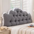 thumbnail image 1 of Ergonomic Bed Backrest Cushion, Cotton Headboard Support Pillow For Reading Resting Lumbar And Back Support In Bedroom Dark Gray, 1 of 6