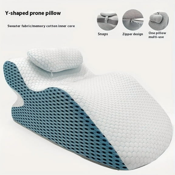 Ergonomic Bed Pillow - Multi-purpose Backrest/Prone Pillow/Lying Pillow, Neck And Back Support, Removable Pillowcase, for Sleeping Reading Office, Birthday Gift