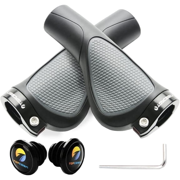 Ergonomic Bike Grips - Widen Holding Rubber with Aluminum LockGrips for Mountain & Road Bikes