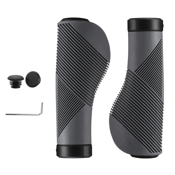 Ergonomic Bike Handlebar Grips Shock Absorption with Rings, Fit for Mountain Cycling