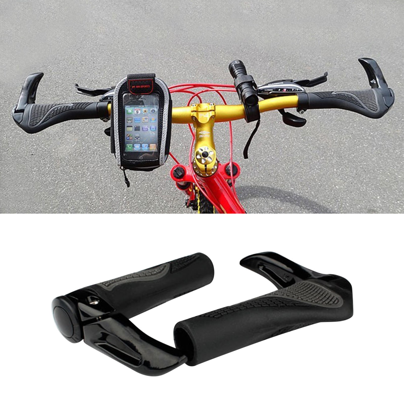 Ergonomic Bike Handlebar Sets Fit 22.2mm Diameter Saddle Pack Bike