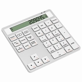 Ergonomic Bluetooth Dual Mode Wireless Numeric Keyboard with Display Calculator 2in1 Wireless Number Keypad White