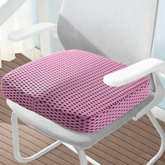 Ergonomic Buttock Seat Cushion - Memory Foam Slow Rebound, All Seasons Breathable, Pressure Relief Non-Slip for Office Car Home Chair Pad, Pink