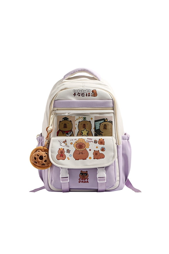 Ergonomic Capybara Backpack School Bag Large Book Bags For Comfort And Styles Suitable For Students And Travelers