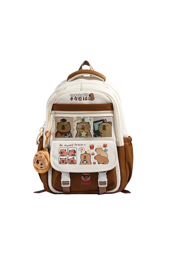 Ergonomic Capybara Backpack School Bag Large Book Bags For Comfort And Styles Suitable For Students And Travelers