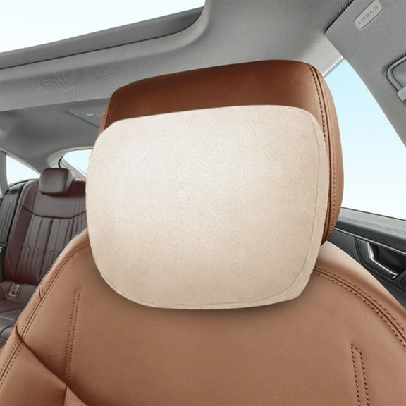Ergonomic Car Headrest Pillow for Neck Support, Memory Cotton Linen Neck Cushion Relieves Shoulder Pain on Long Drives, Double Strap Secure Fit, Breathable Season Comfort for Driver Passenger