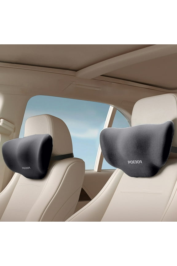 Ergonomic Car Neck Pillow Headrest with Adjustable Strap for Neck Pain Relief/Driving,Memory Foam & Breathable Removable Cover,Super Soft Travel Car Headrest Pillow for Neck Support