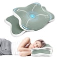 thumbnail image 1 of SweetLux NEW YORK Cervical Memory Foam Neck Pillow for Neck and Shoulder Pain Relief, (Green/White), 1 of 7