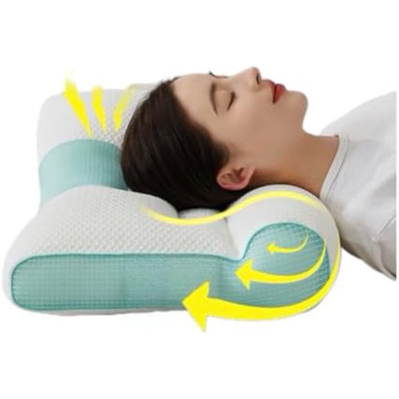 Ergonomic Cervical Pillow, Goose Down Filling, Enhanced Sleep Support, Comfortable Neck Alignment, Quality Materials, Breathable Fabric Cover, Design, Orthopedic Contour Shape
