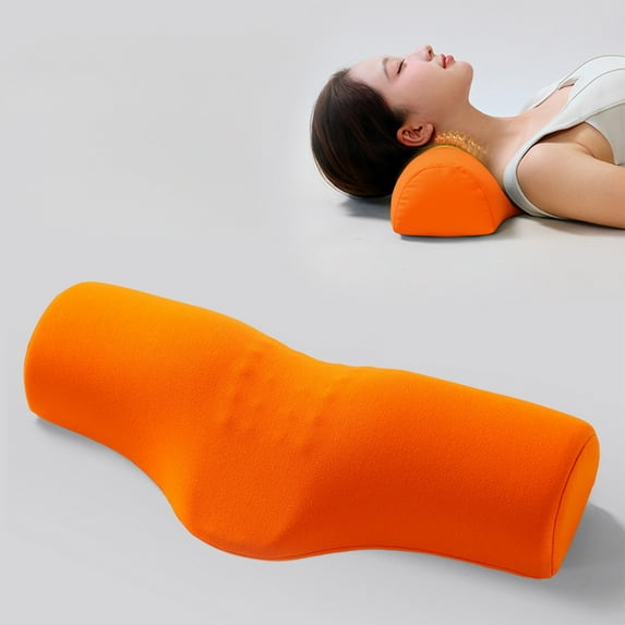 Ergonomic Cervical Pillow for Neck Pain Relief - Memory Foam Neck Support Traction Pillow for Better Sleep, Spine Alignment - 29x19 inch(Orange)