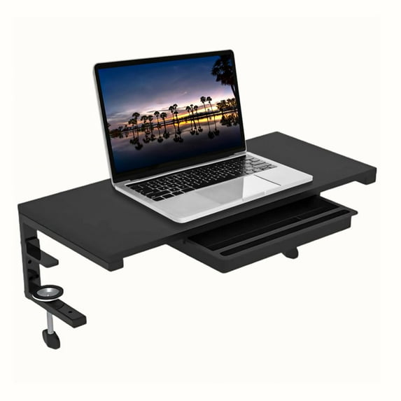 Ergonomic Clamp on Computer Monitor Laptop Riser Stand with Drawer, 21. ...