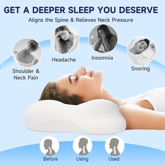 Ergonomic Cloud Memory Foam Pillow for Neck Pain - 3D Contour Pillow with Arm Tunnel for Side Sleepers, Dual Height Adjustable Support for Neck and Shoulder Pain