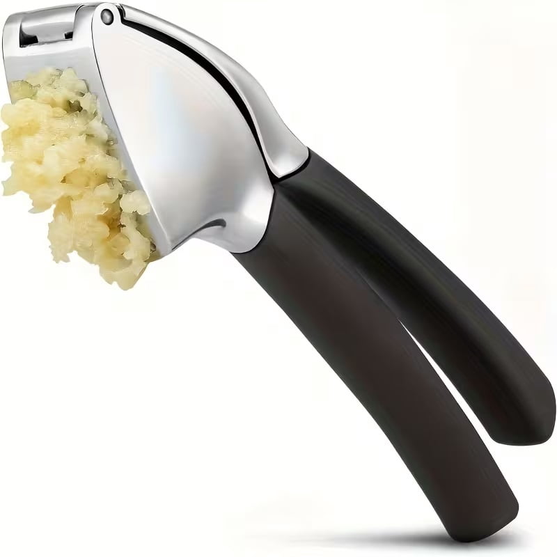 Ergonomic Comfort Grip Garlic Press - Rust-proof garlic chopping tool, an easy-to-clean kitchen essential