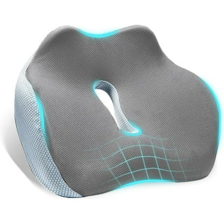 Seat Cushion-4" Thick Foam Pad With Handle, Machine Washable Cover-Comfort And Support In Wheelchair, Car, Desk, Office Chair By Bluestone (Navy Blue