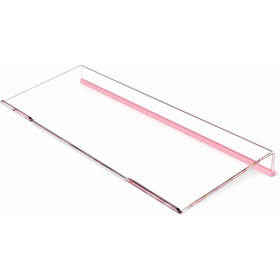 Ergonomic Computer Keyboard Stand - Clear Acrylic Keyboard Riser Tilted Keyboard Holder Keyboard Tray with Lightpink Non-Slip Strip for Easy Typing at Home School Office Desk Accessories