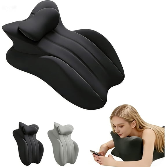 Ergonomic Contour Memory Foam Back Support Pillow for Reading & Bed Rest, Lumbar Support Pillow for Bed, Neck Support Pillow, Comfort Daily Relax Cushion