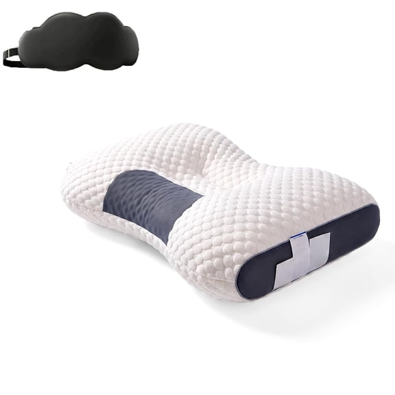 Ergonomic Contour Sleep Pillow for Relaxed Rest, Soft 3D Curved Support Cushion, Suitable for Side, Back & Stomach Rest Positions