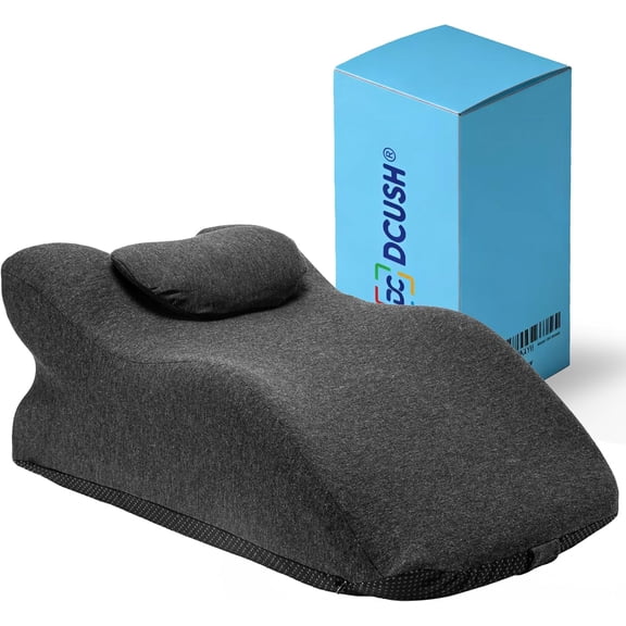 Ergonomic Contoured Memory Foam Pillow with Removable Headrest, 27 Angled Support for Neck and Waist, Massages, Reading, Relaxing & Leg Elevation, Removable Washable Cover