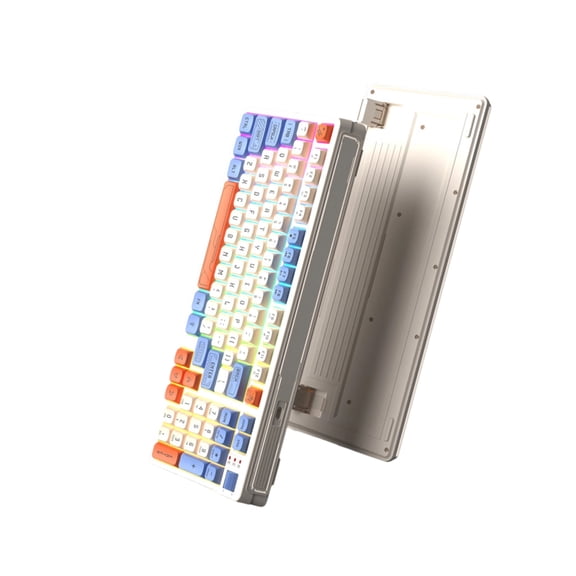 Ergonomic Cord Computer Keyboards 97Key Compact Layout AntiGhosting RGBs Effects Volumes Control Knob For Desktop