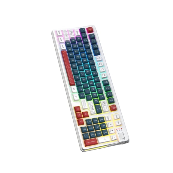 Ergonomic Cord Computer Keyboards 97Key Compact Layout AntiGhosting RGBs Effects Volumes Control Knob For Desktop