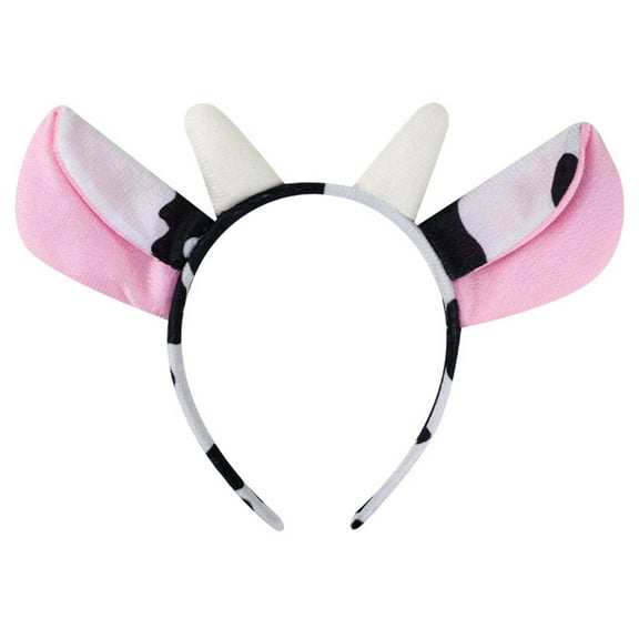 Ergonomic Cow Horn Headband with Ears Hairband Hairpieces Great for Fans and Those Who Love Fun Accessories