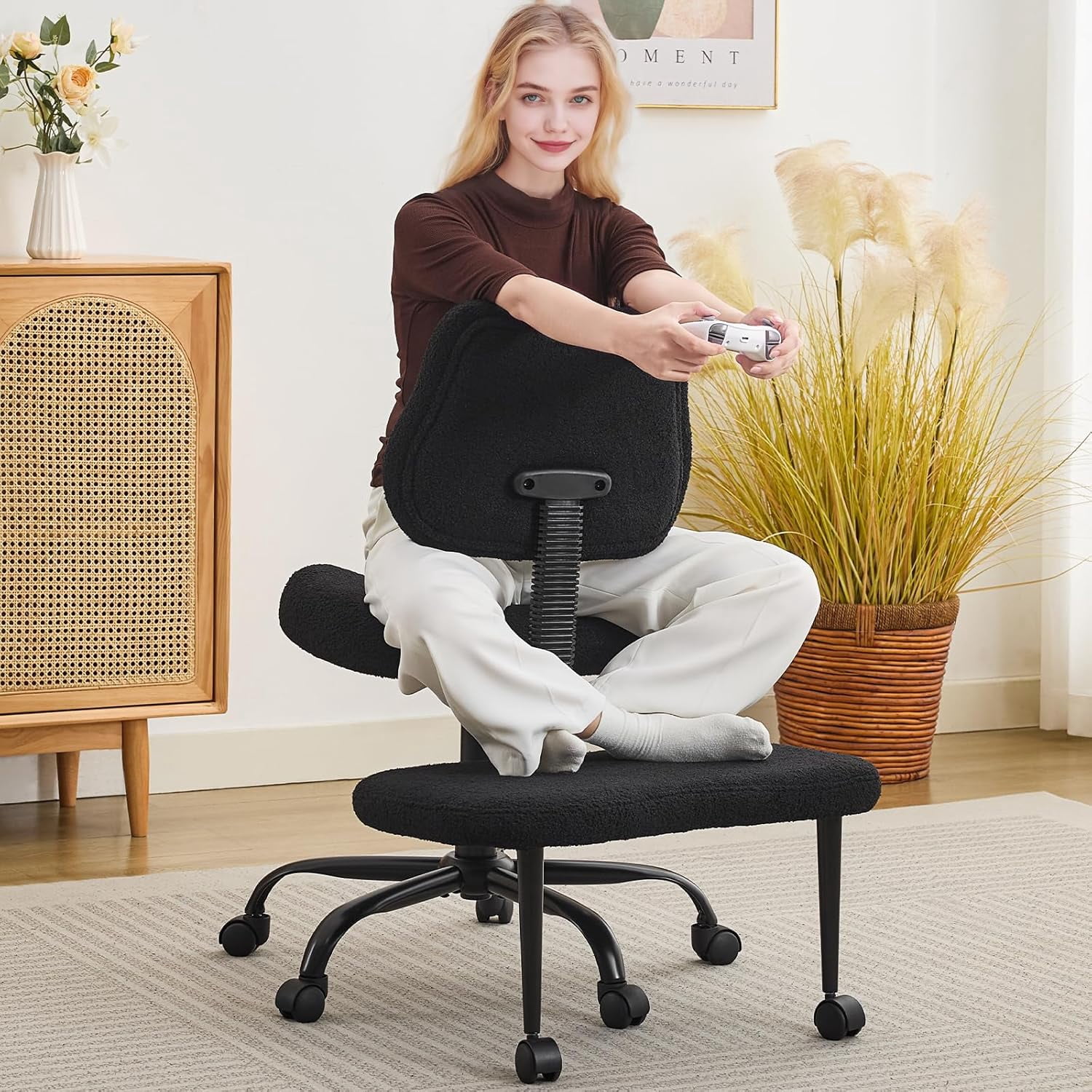 Ergonomic Criss Cross Legged Office Chair, ADHD Chair, Wide Height ...