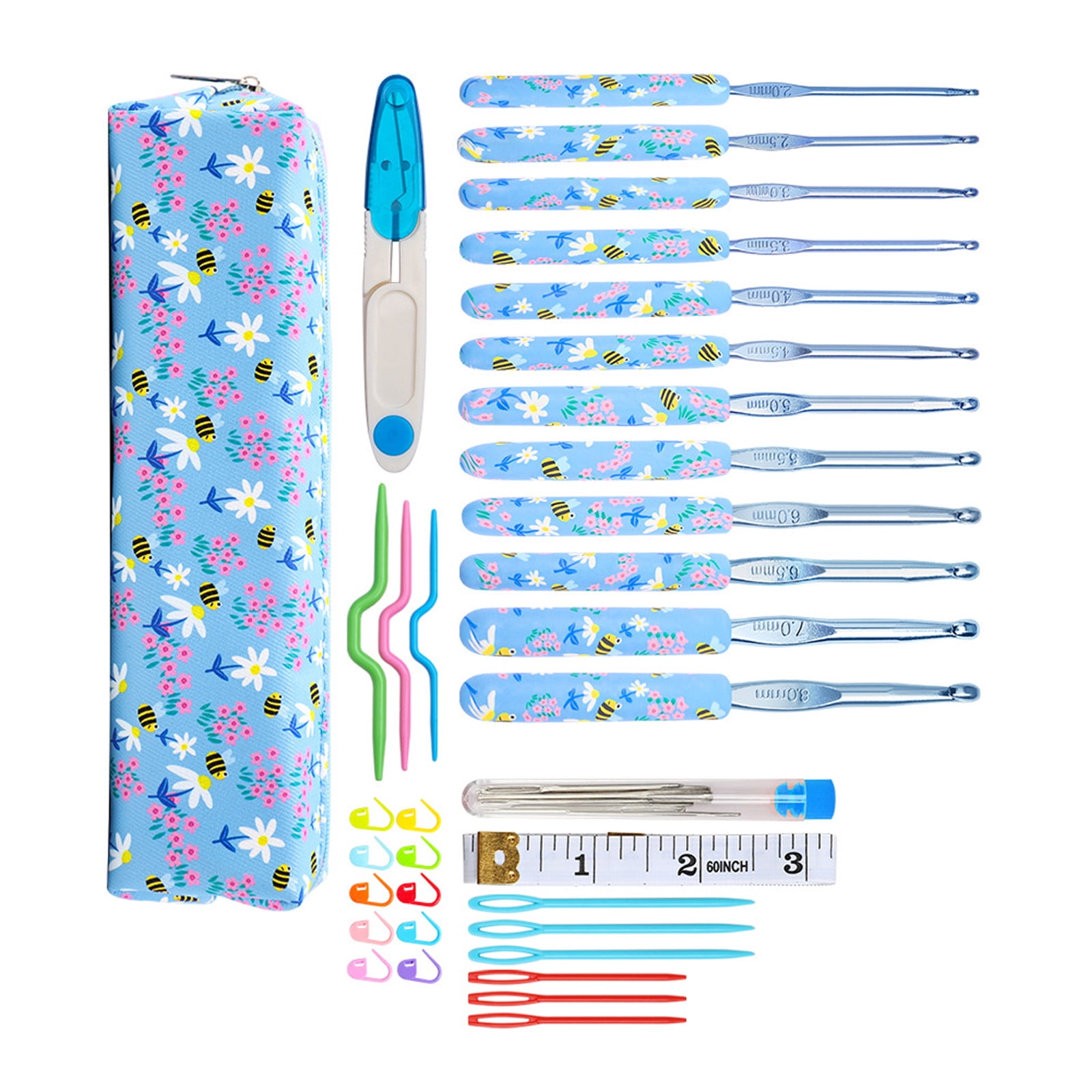 Ergonomic Crochet Hook 2.0mm-6.0mm OR 2.0mm-8.0mm Ergonomic Crochet Needle for Knitting Crocheting Sweater Scarf Gloves