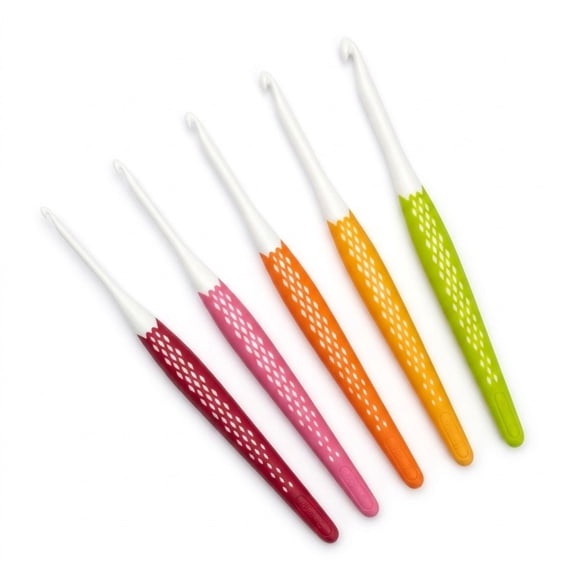 Ergonomic Crochet Hook Set with Smooth Surface for Even Tension, Reducing Hand Fatigue and Carpal Tunnel, Relief for Arthritic Hands, Suitable for Beginner and Experienced Crocheters, Multicolor
