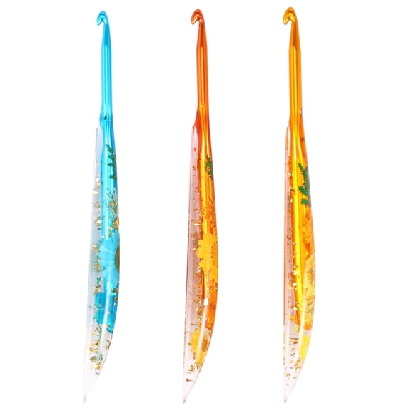 Ergonomic Crochet Hook Sets With Floral Resin Grips, Stylish And Unique, Ideal For Crocheting Blankets, Dolls, Shawls, Hats, Scarves
