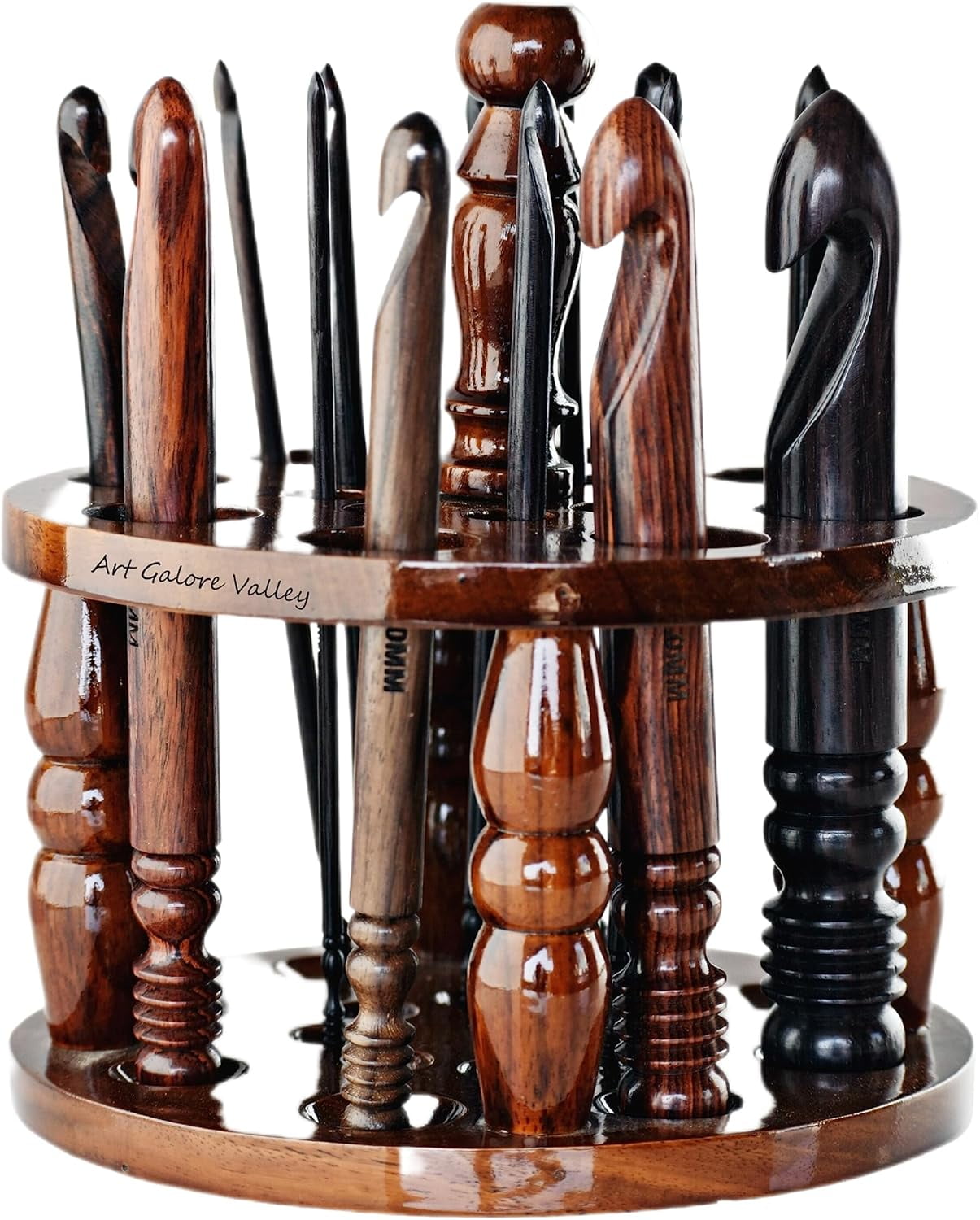 Ergonomic Crochet Hooks Set of 15 Soft Grip Rosewood Hooks 3.5 MM to 25