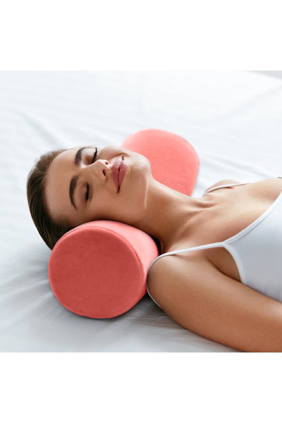 Ergonomic Cylindrical Lumbar Pillow | 12x50cm Soft Support Cushion for Neck, Back & Legs | Office Sofa Headrest & Sleeping Pillow | Lightweight 200g | Technical Fabric | Multiple Colors