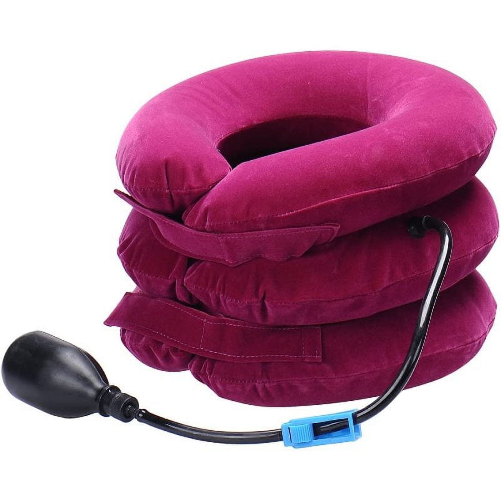 Ergonomic Design Cervical Neck Traction Device, Inflatable and Adjustable for Spinal Alignment, Neck Pain Relief Device with Easy to Use and Carry Features for Daily Neck