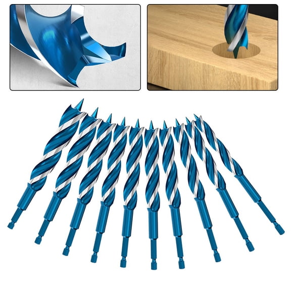 Ergonomic Design Wood Auger Drill Bit With Quick Change Hexagonal Shank 10Mm Fangkenuo