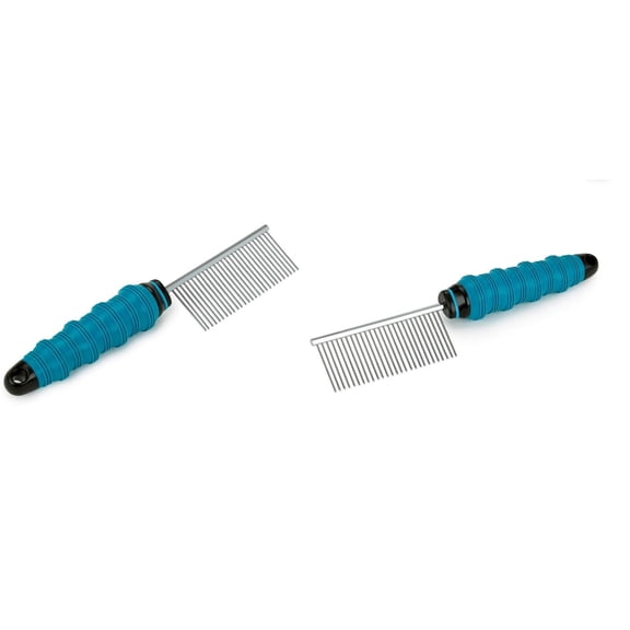 Ergonomic Dog Grooming Combs Deshed Detangle Fluffing Removes Dead Hair and Fur (2 Grooming Combs)