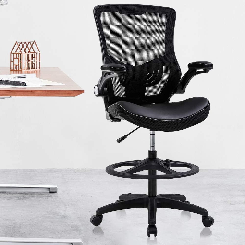 Ergonomic Drafting Chair with Lumbar Support, Adjustable Arms, Mesh
