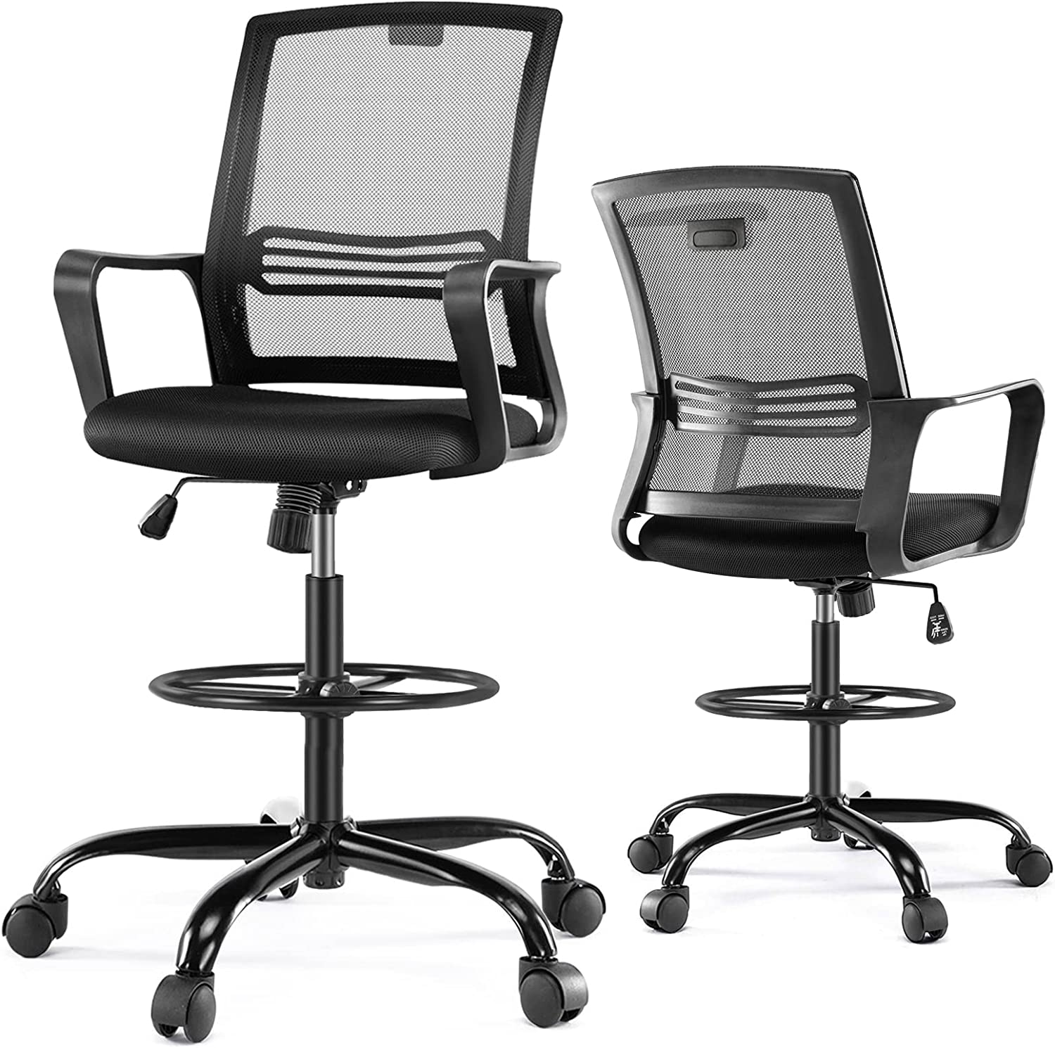 Ergonomic Drafting Chair, Drafting Stool Tall Office Chair Standing