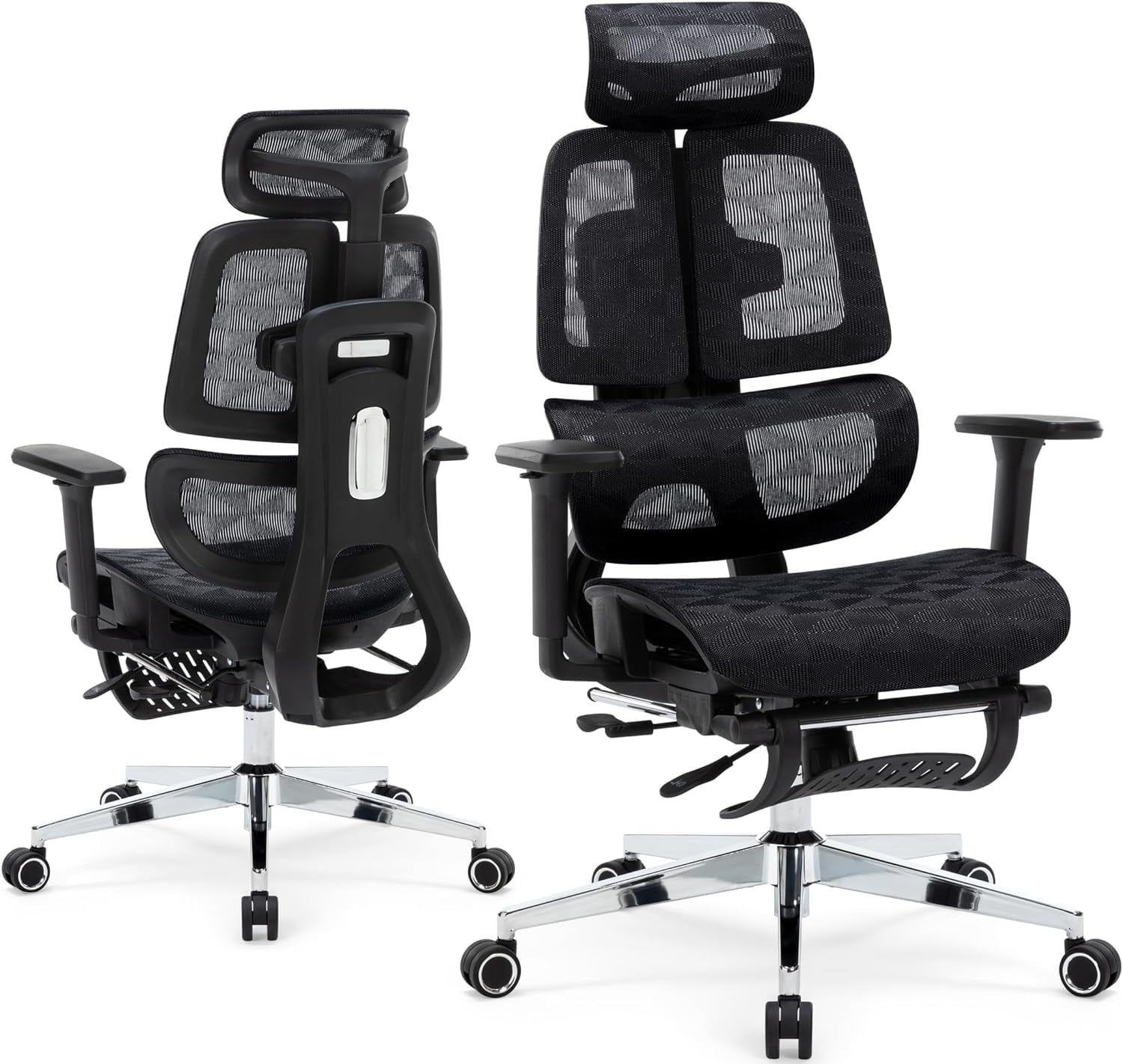Ergonomic Dual Backrest Office with Footrest High Back Mesh Desk with