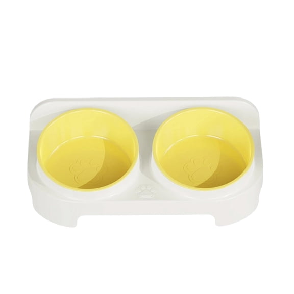 Ergonomic Dual Compartment Pet Feeding Bowl with Slanted Design for Comfortable Eating and Drinking, Anti-Tip Base for Stability During Meals, Perfect for Cats and Medium to Large Sized Pets