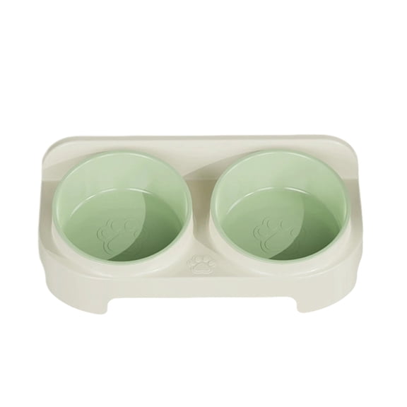 Ergonomic Dual Compartment Pet Feeding Bowl with Slanted Design for Comfortable Eating and Drinking, Anti-Tip Base for Stability During Meals, Perfect for Cats and Medium to Large Sized Pets