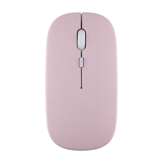 Ergonomic Dual Mode Rechargeable Mute 2.4G Wireless Mouse Mice Bluetooth PINK DUAL MODE