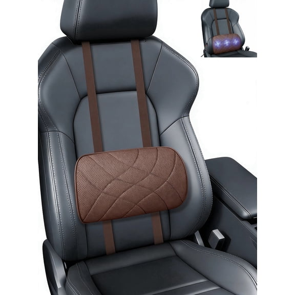 Ergonomic Electric Lumbar Support Pillow – Vibrating Car Seat Back Massager Cushion with Memory Foam, Adjustable Height, Universal Fit for Car, SUV & Truck, Relieves Back Pain & Driving Fatigue